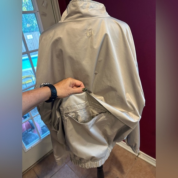 Vintage Greg Norman Collection Golf Jacket Shark Logo Beige Windbreaker L Korea - Picture 11 of 12